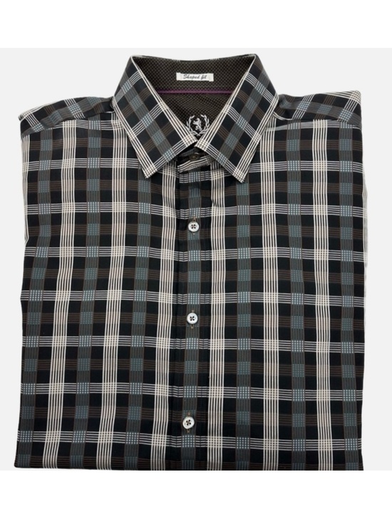 Bugatchi Other - Bugatchi Uomo Men's Long Sleeve Contrast Cuffs Button Down Shirt Size Medium